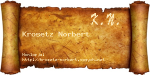 Krosetz Norbert névjegykártya