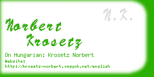 norbert krosetz business card